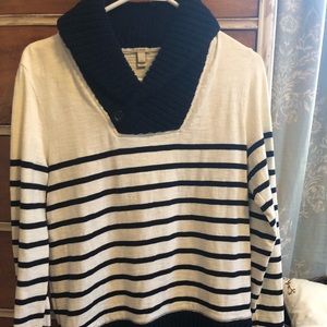 J. Crew small navy and cream striped sweater